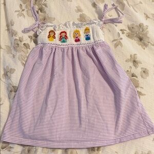 Jackrabbit Purple Striped Dress with Disney Princess Embroidery 3T!